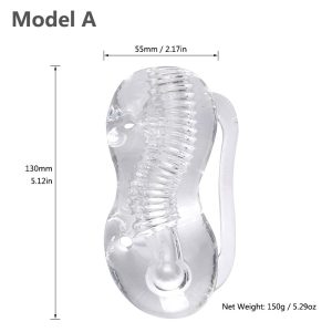 Soft Transparent Pocket Pussy Vagina Elastic Jelly Blowjob Male Masturbator Intimate Erotic Toys For Adult Sex Men - 2