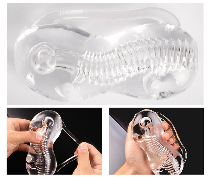 Male Masturbator Toy Soft Transparent Jelly Pocket Pussy Lifelike Vagina Intimate Adult Sex Toy For Men - 7