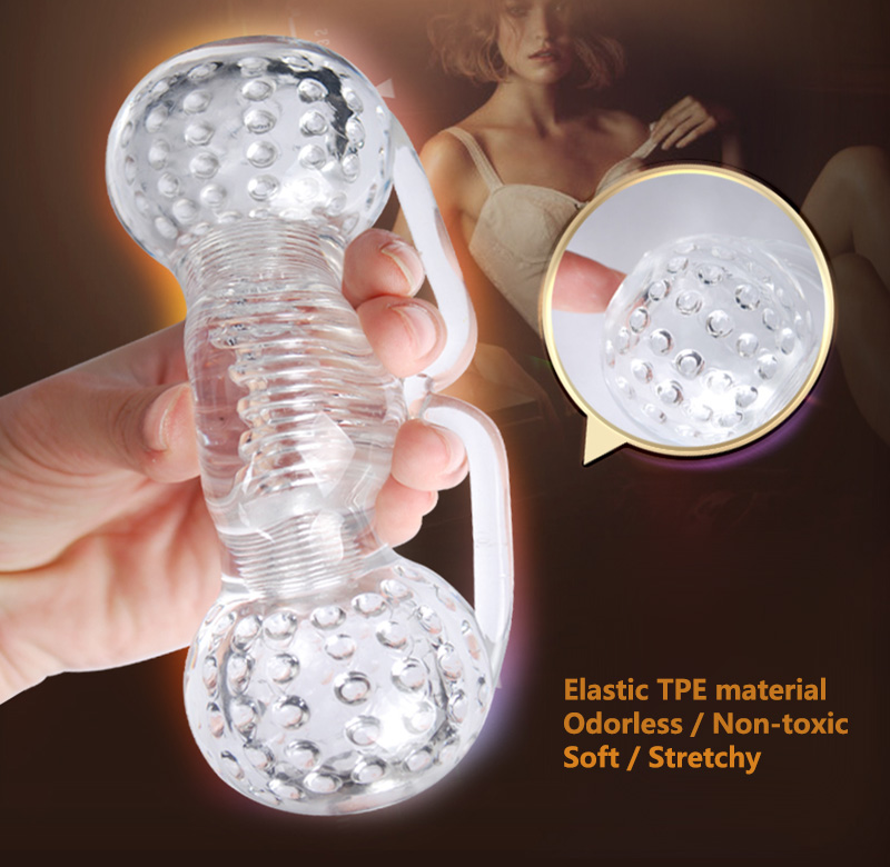 Male Masturbator Toy Soft Transparent Jelly Pocket Pussy Lifelike Vagina Intimate Adult Sex Toy For Men - 2