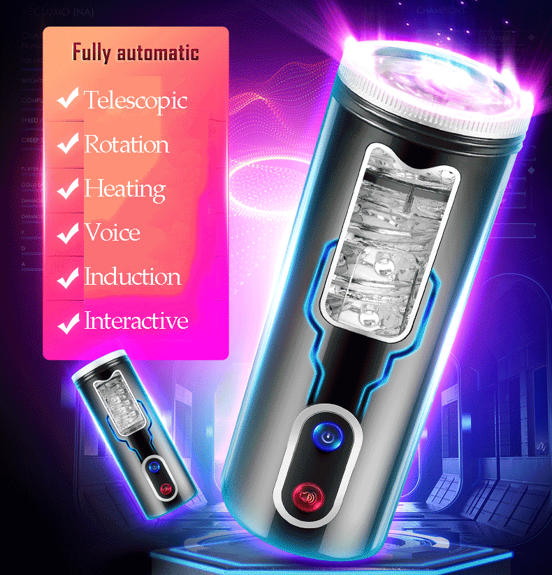 Deluxe Automatic Telescopic Male Masturbator Rotating Heating Electric Pleasure Machine Adult Toy For Men - 2