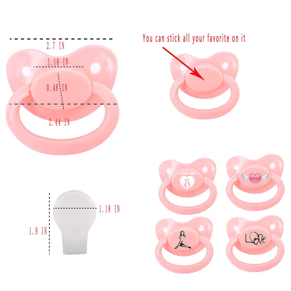 Extra Large Handmade Pink Princess Ddlg Silicone Adult Pacifier For Daddy Dom Little Space - 4