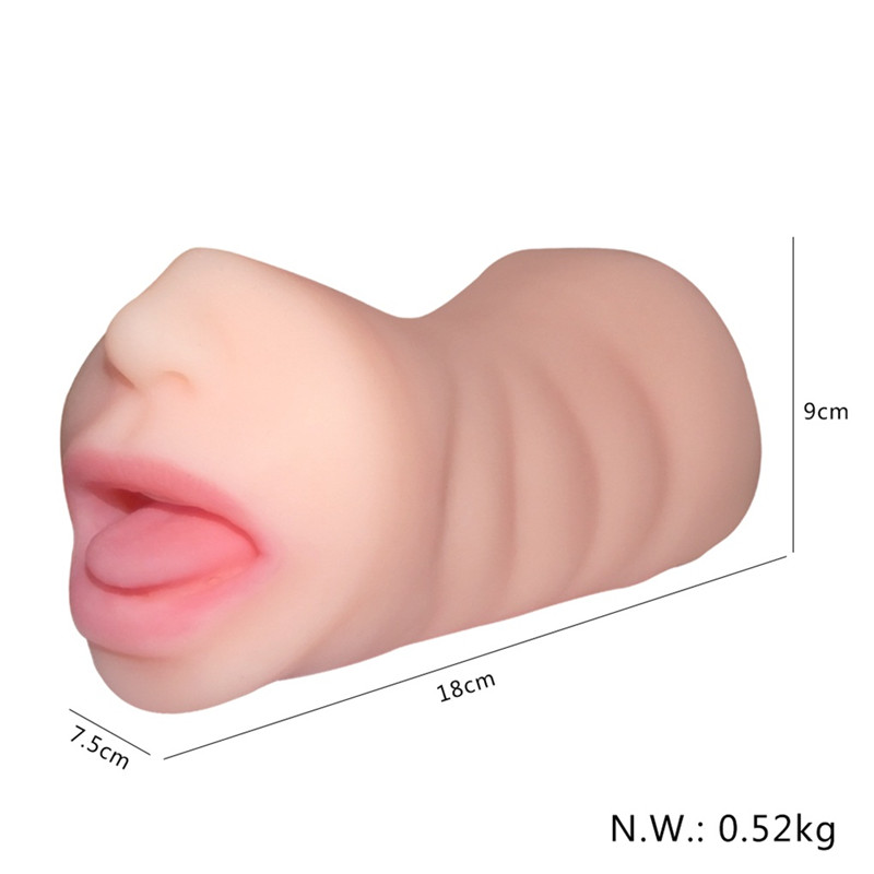 Tpr Male Masturbator Cup Realistic Oral Sensation Tongue Vagina Features Adult Erotic Pleasure Toy For Men - 4