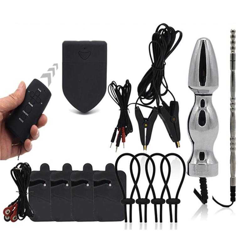 Wireless Remote Control Adult Sex Toy Kit Anal Plug Urethral Catheter Nipple Clitoris Stimulator Penis Ring For Couples - 9