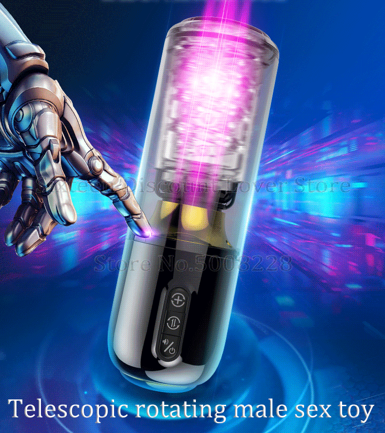 Automatic Telescopic Realistic Male Masturbator Rotating Artificial Vagina Pleasure Enhancing Sex Toy For Men - 1