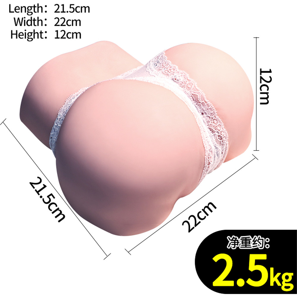 Silicone Dual Channel Male Masturbator Realistic Big Ass Sex Doll Artificial Anal Adult Toy - 6