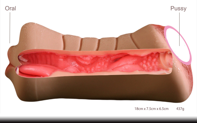 4d Realistic Silicone Male Masturbator Deep Throat Sucking Cup Vagina Anal Oral Sex Toys For Men - 2