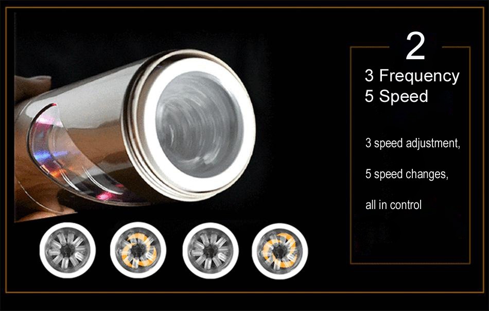 Electric Automatic Male Masturbator Cup 5speed Rotating Handsfree Realistic Vagina Simulation Adult Sex Toy For Men - 3