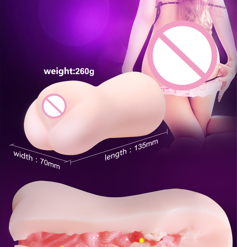 Silicone Male Masturbator Cup Realistic Vagina Anus Design Discreet Pocket Pussy Lifelike Adult Sex Toy For Men - 3