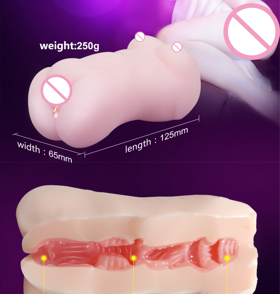 Silicone Male Masturbator Cup Realistic Vagina Anus Design Discreet Pocket Pussy Lifelike Adult Sex Toy For Men - 2