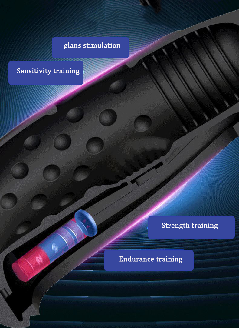 Mens Advanced Delayed Trainer Intelligent Heating Masturbator 7frequency Pulse Vibrator Male Sex Toy - 4