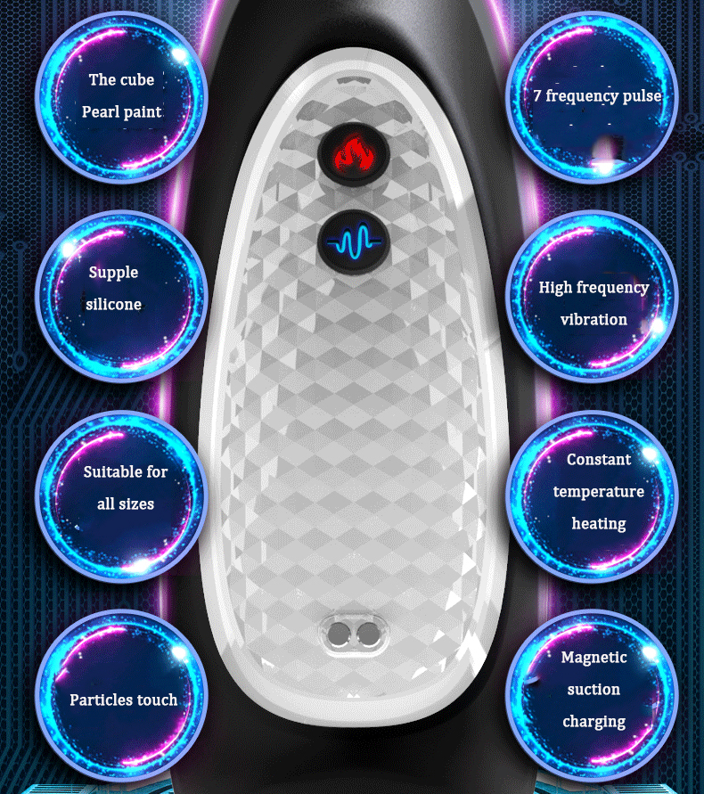 Mens Advanced Delayed Trainer Intelligent Heating Masturbator 7frequency Pulse Vibrator Male Sex Toy - 2