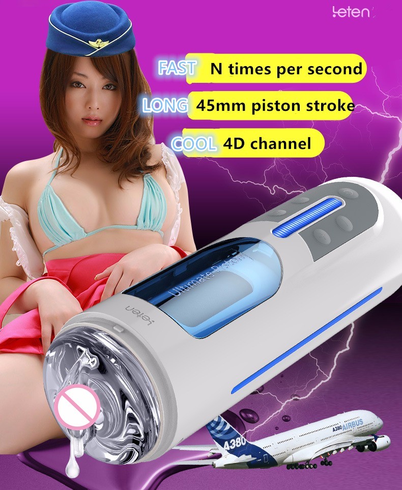 Leten A380 Handsfree Telescopic Male Masturbator Automatic Piston Pocket Pussy Adult Sex Toy For Men - 1