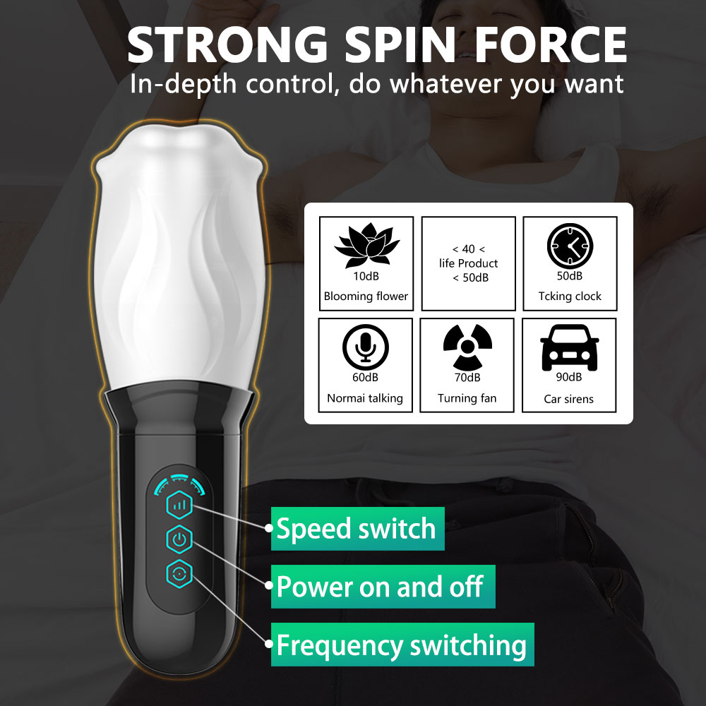 Deluxe Silicone Male Masturbator Vibrator 360 Degree Rotating Soft Lifelike Feel Delayed Ejaculation Adult Erotic Pleasure Toy For Men - 7