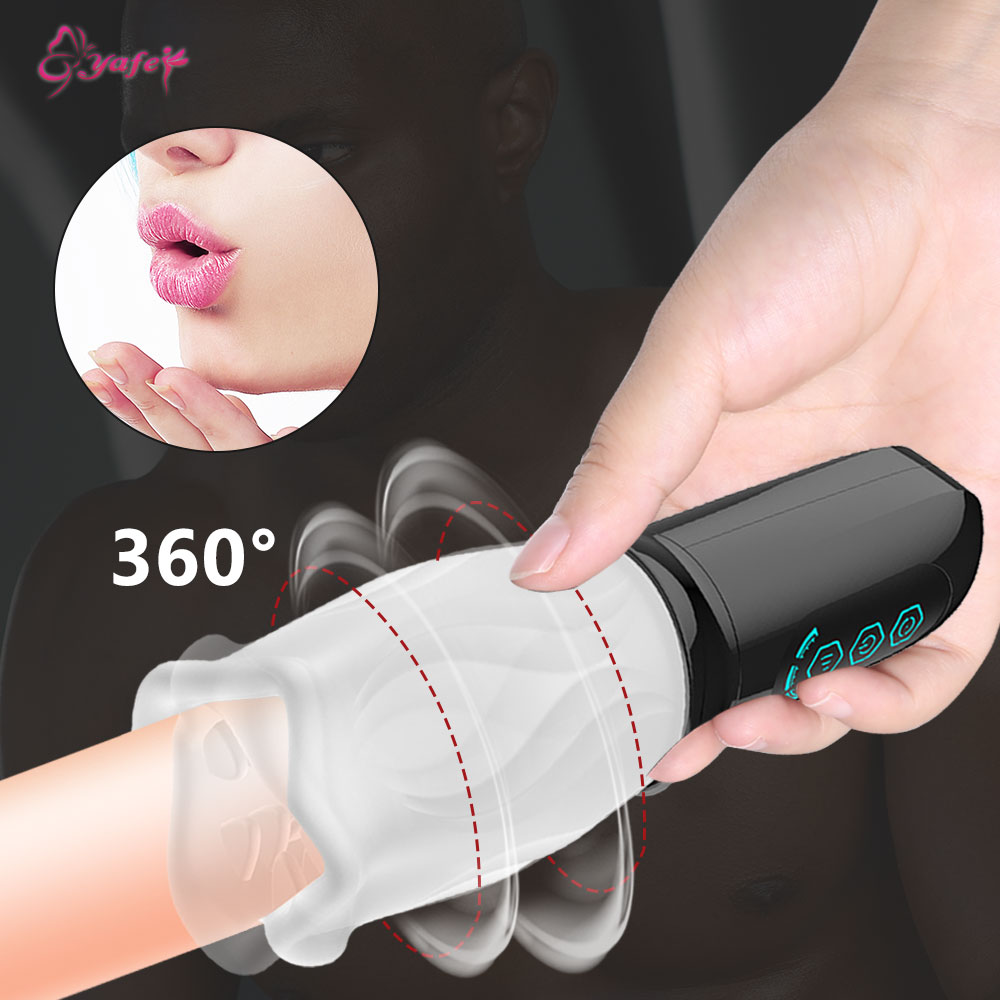 Deluxe Silicone Male Masturbator Vibrator 360 Degree Rotating Soft Lifelike Feel Delayed Ejaculation Adult Erotic Pleasure Toy For Men - 1