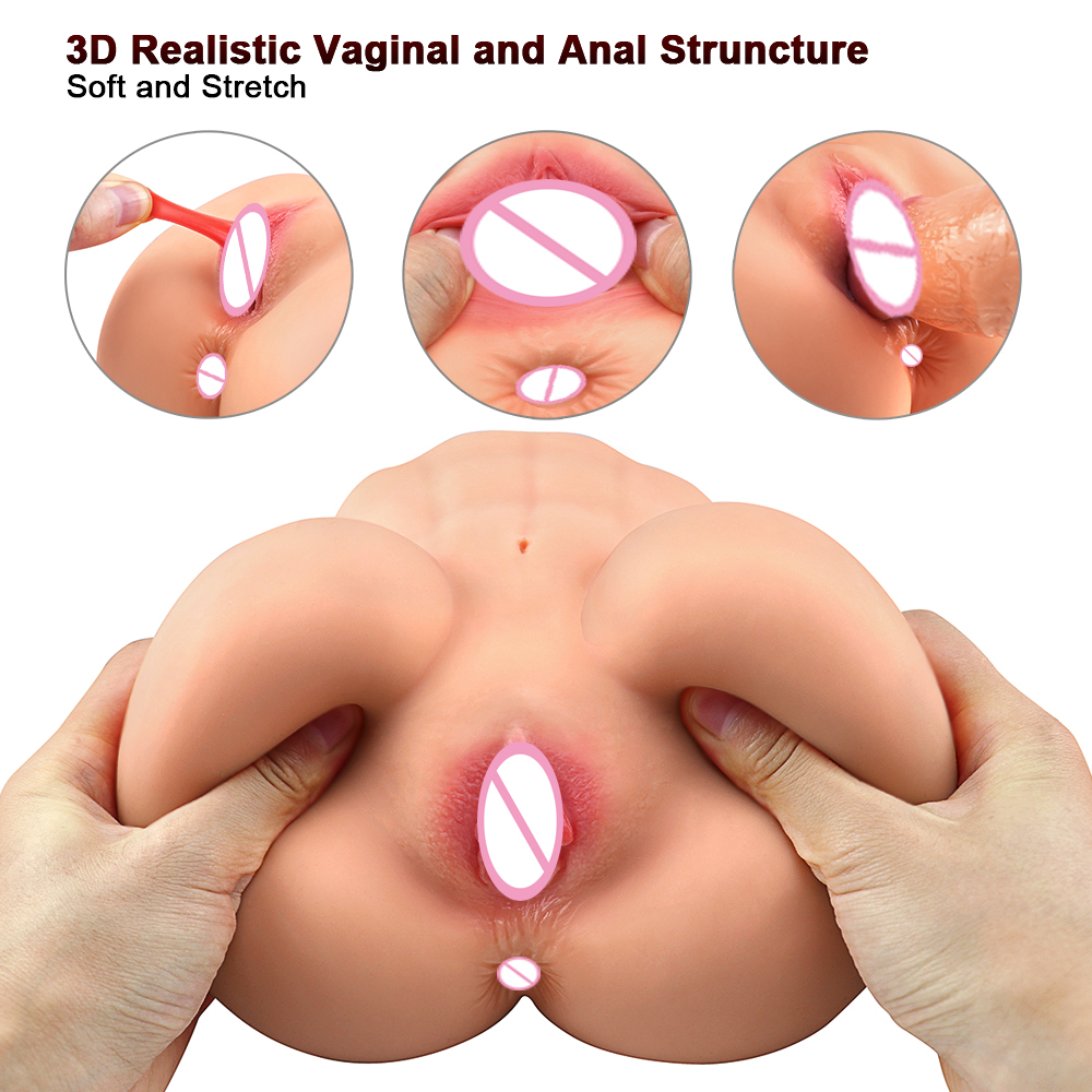 Male Masturbator Cup Realistic Silicone Sex Doll With Dual Vagina Anal Channels Tight Pussy Design For Enhanced Masturbation Pleasure For Men - 3