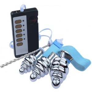 Electro Stimulation Prostate Massager Nipple Sex Toys E-stim Anal Plug Electric Shock Beads Metal Vaginal Ball
