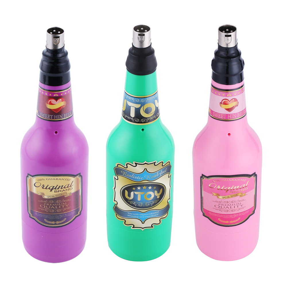 Realistic Male Pleasure Toy Soft Silicone Beer Bottle Design 3xlr Sex Machine Accessories Mens Masturbation Cup - 1