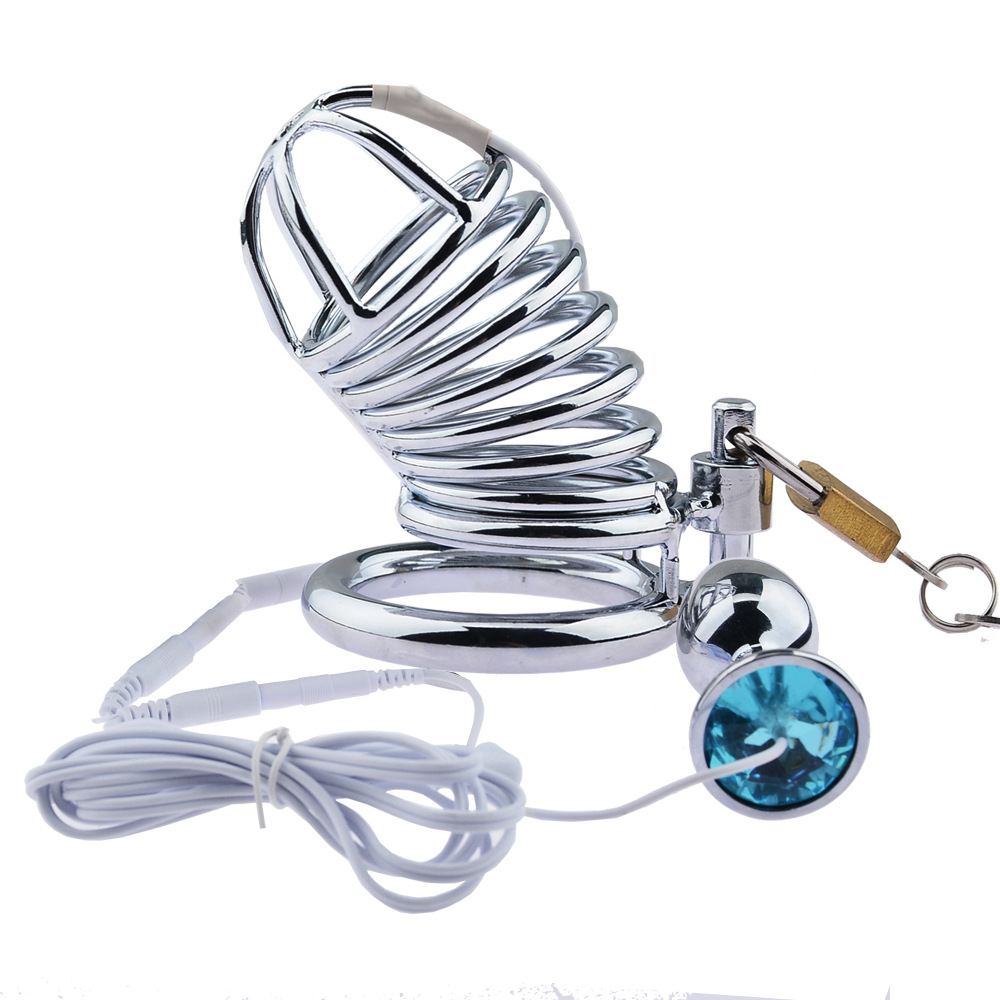 Bdsm Electro Shock Male Chastity Cage Penis Sleeve Electronic Bondage Restraints For Couples - 5