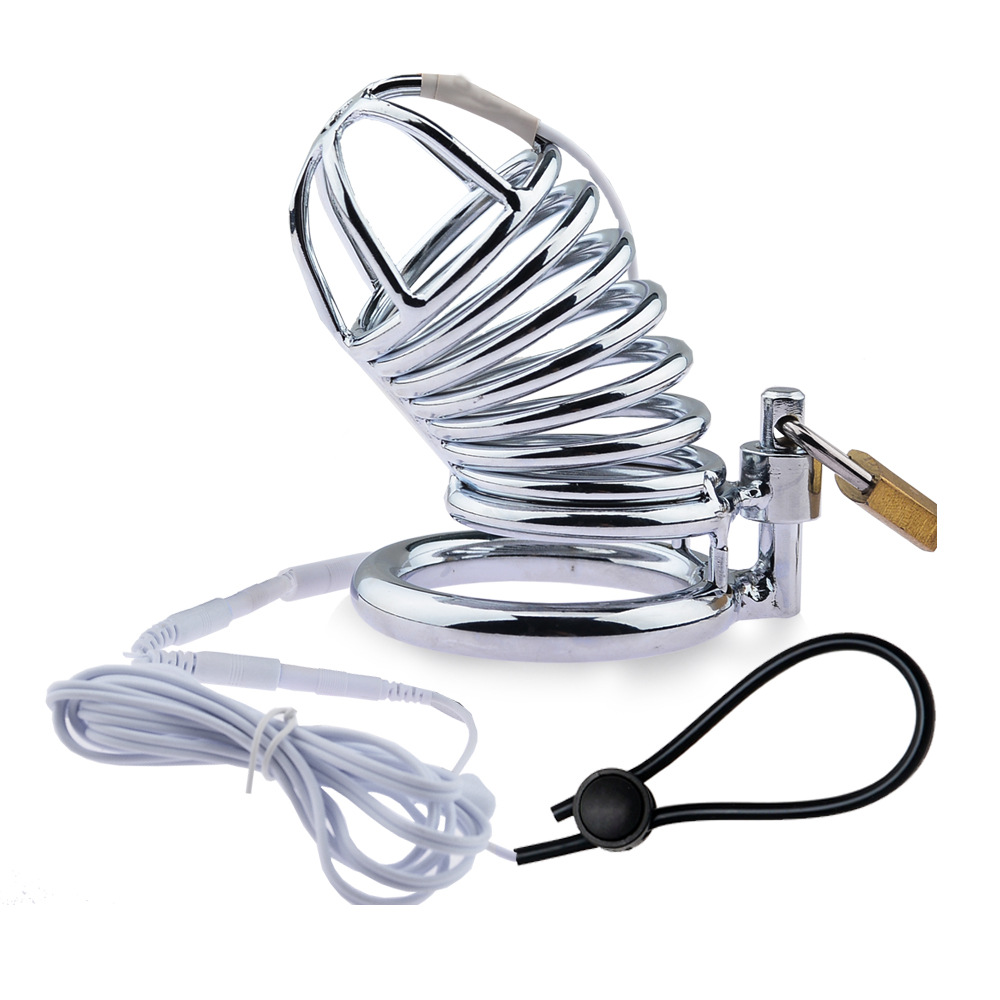 Bdsm Electro Shock Male Chastity Cage Penis Sleeve Electronic Bondage Restraints For Couples - 6
