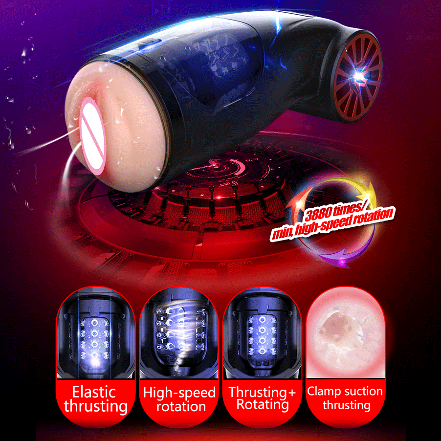 Automatic Male Masturbator Machine Electric Telescopic Realistic Feel Rotating Sucking Adult Toy For Men - 5