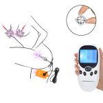 Metal Electro Shock Petals Nipple Clips Adjust Torture Play Clamps Breast Bondage Restraints Anal Plug Adult Fetish Sex Toy Game