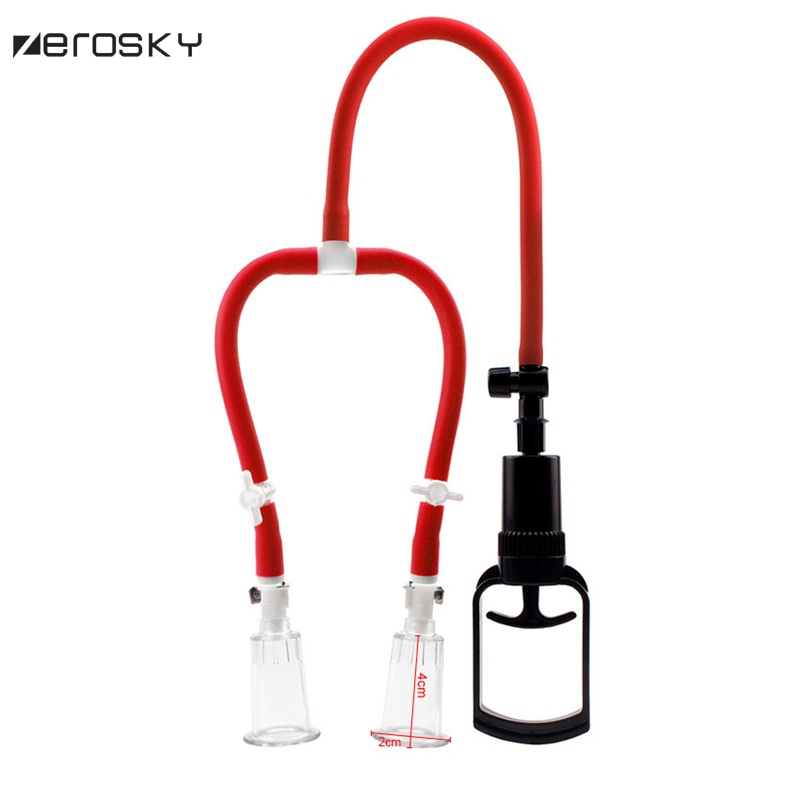 Zerosky Breast Enhancement Pump Vacuum Suction Nipple Massager Sexual Stimulation Toy For Men Women - 2
