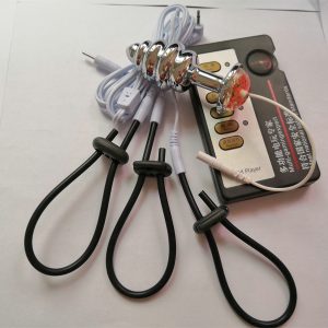Spiral Electric Shock Penis Rings & Plug Tens Sex Toys Host And Cable Electro Stimulation Products