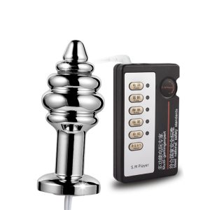 Stainless Steel Anal Player Metal Sex Toys For Adults Electro Shock Massage Butt Plug Electric - 2