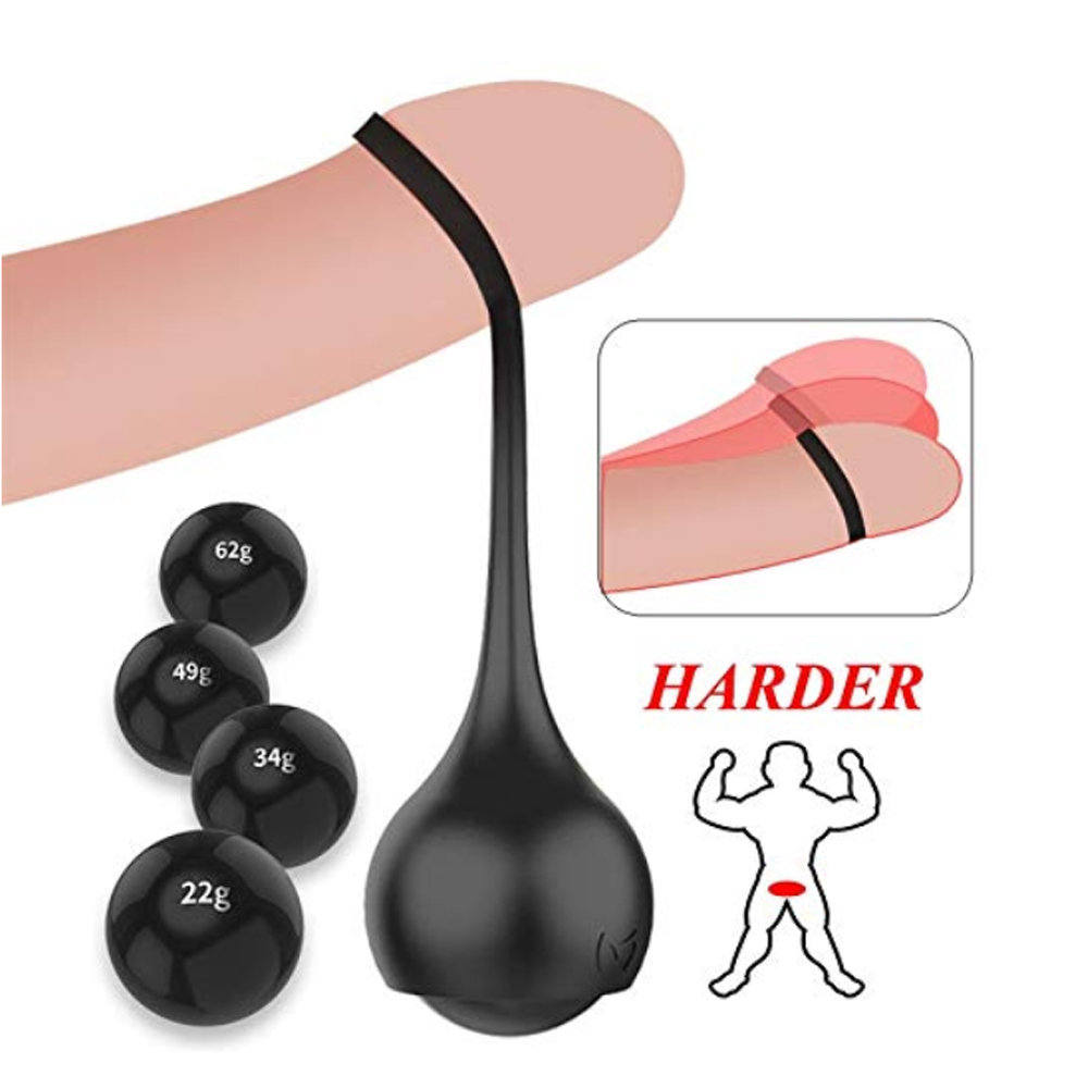 Male Enhancement Silicone Penis Weight Extender Gravity Ring Dumbbell For Stretching Exercise And Massage - 2