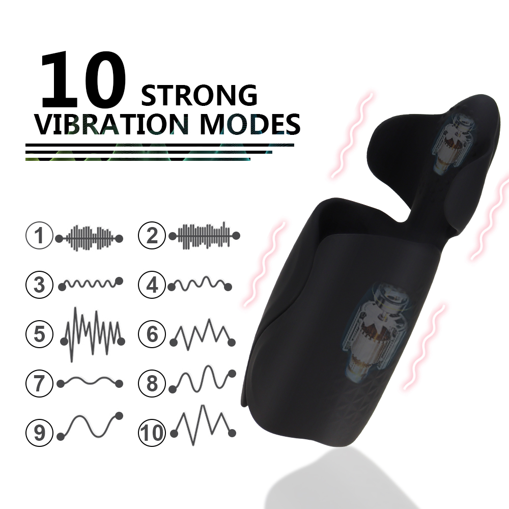Silicone Male Masturbator With 10 Powerful Vibration Modes Handheld Penis Training Toy For Enhanced Sexual Endurance - 6