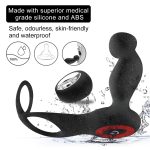 Male Delay Sex Toy Anal Plug Vibrating Prostate Treatment Massager With Penis Scrotum Ring Butt Remote - 5