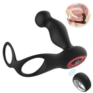 Male Delay Sex Toy Anal Plug Vibrating Prostate Treatment Massager With Penis Scrotum Ring Butt Remote