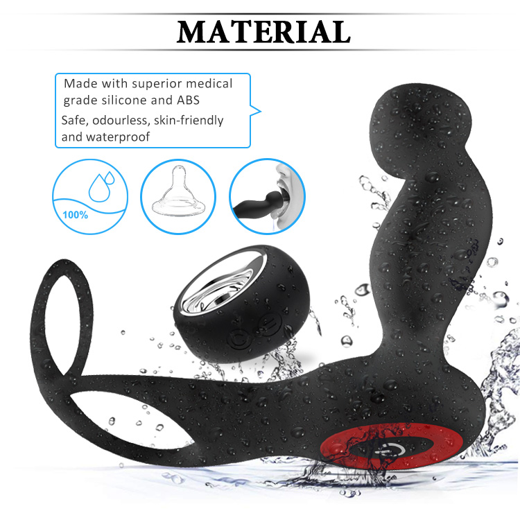 Mens Prostate Stimulating Anal Plug With Vibrating Massager Scrotum Ring Delay Sex Toy Remote Controlled - 4