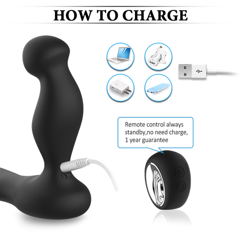 Mens Prostate Stimulating Anal Plug With Vibrating Massager Scrotum Ring Delay Sex Toy Remote Controlled - 3