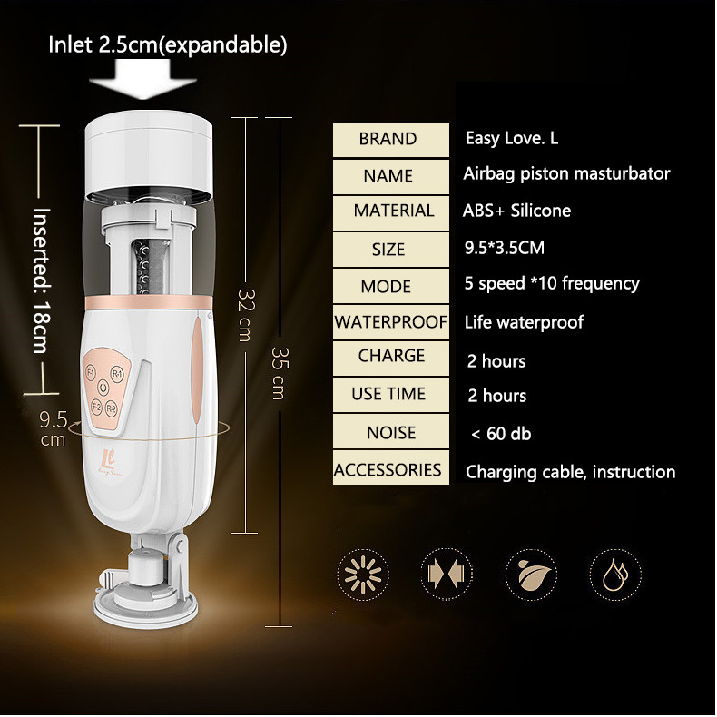 Male Masturbation Cup Machine Automatic Telescopic Piston Oral Vaginal Anus Simulator Airbag Clamp Sex Toys For Men - 15