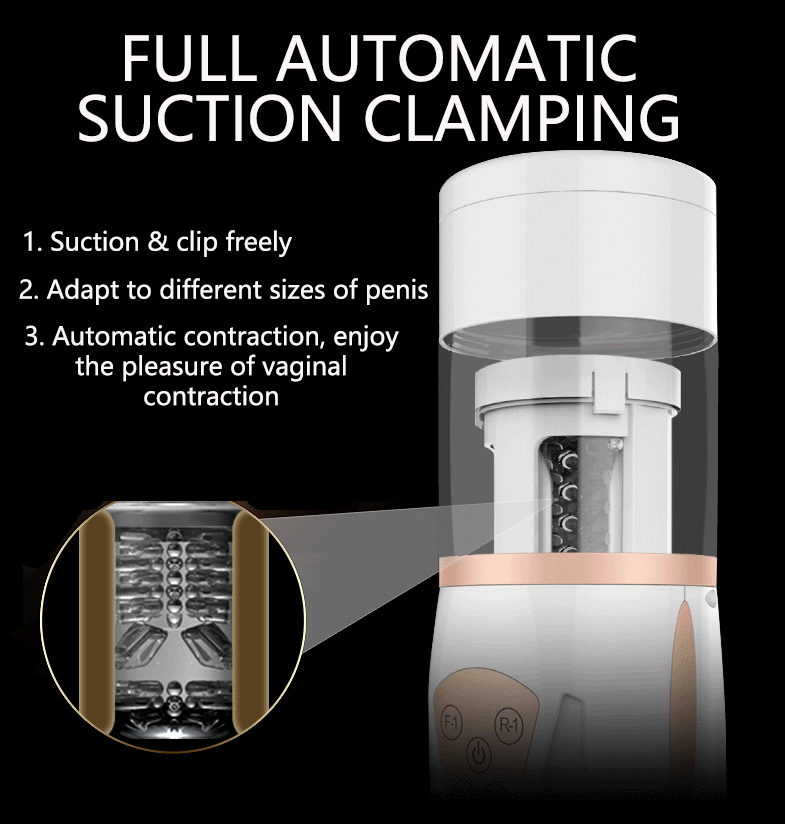 Male Masturbation Cup Machine Automatic Telescopic Piston Oral Vaginal Anus Simulator Airbag Clamp Sex Toys For Men - 5