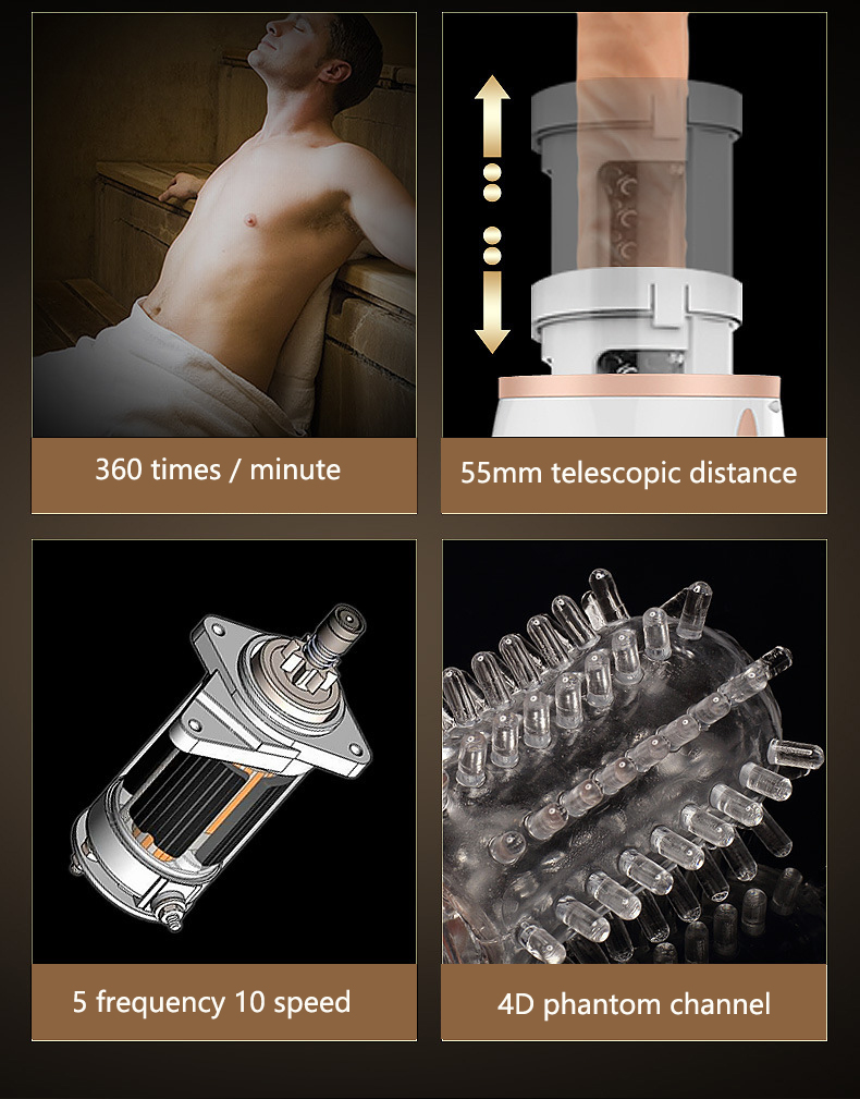 Male Masturbation Cup Machine Automatic Telescopic Piston Oral Vaginal Anus Simulator Airbag Clamp Sex Toys For Men - 4