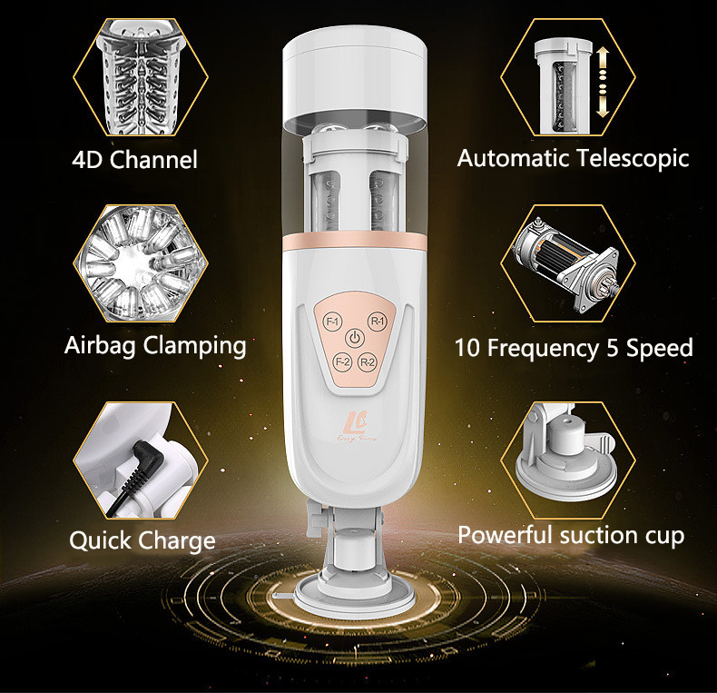 Male Masturbation Cup Machine Automatic Telescopic Piston Oral Vaginal Anus Simulator Airbag Clamp Sex Toys For Men - 2