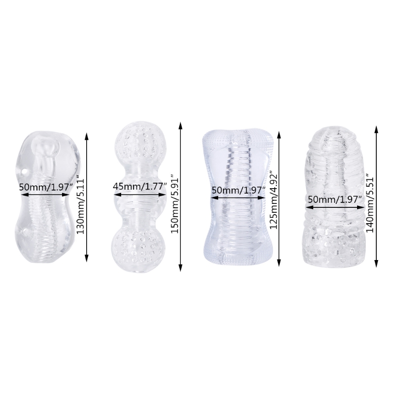 Quality Male Masturbator Sex Doll Clear Silicone 4 Styles Adult Erotic Training Toys - 3