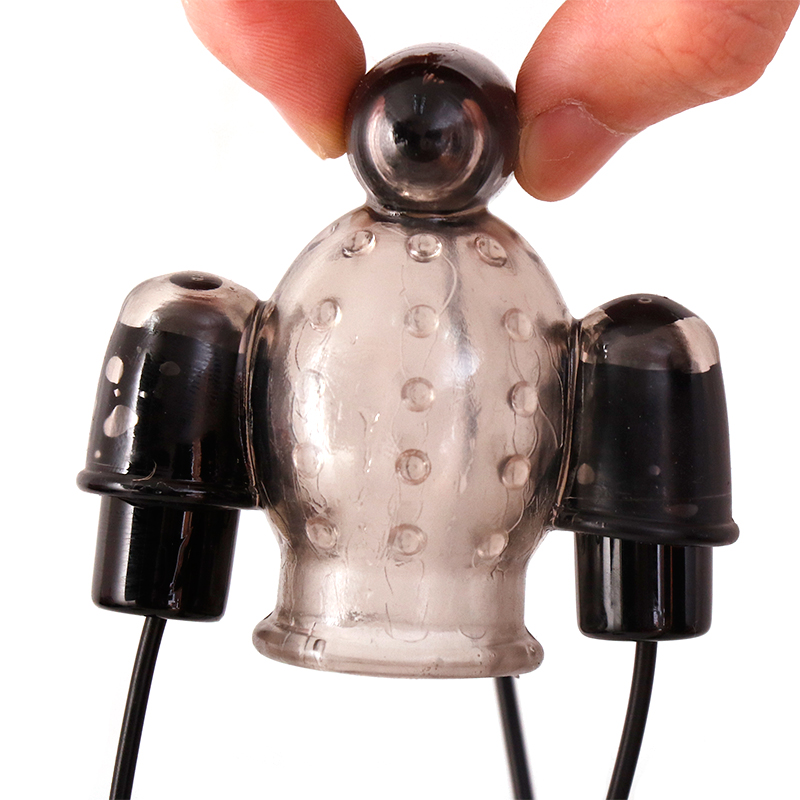 Ultimate Pleasure Mens Masturbator Vibrating Multispeed Penis Head Teaser Sleeve With Triple Vibrators - 3
