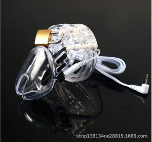 Bdsm Chastity Device Cock Cage For Man Masturbator Electro Shock Male Lock Physiotherapy Ring Belt - 2