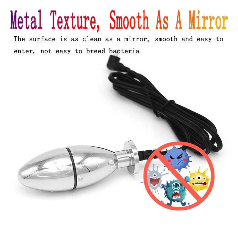 Wireless Remote Electro Stimulation Metal Adult Toy Electric Shock Vaginal Anal Plugs With Bipolar Egg - 4