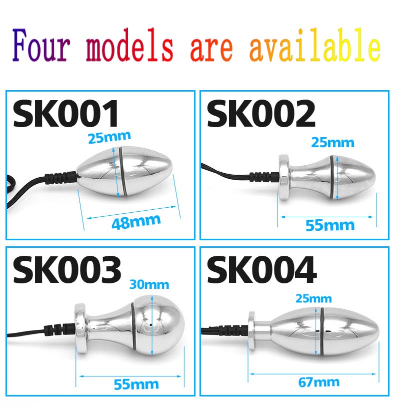 Wireless Remote Electro Stimulation Metal Adult Toy Electric Shock Vaginal Anal Plugs With Bipolar Egg - 5