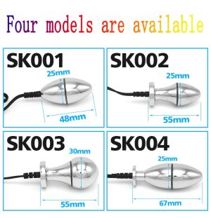 Wireless Remote Control Bipolar Egg Electric Shock Anal Plugs Metal Vaginal Balls Electro Stimulation Butt Adults Sex Toys - 2