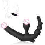 Lesbian Vibrador Anal Vibrating Double Dick Silicone Large Egg Strapless Dildo Sex Toys For Woman - 2