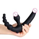 Lesbian Vibrador Anal Vibrating Double Dick Silicone Large Egg Strapless Dildo Sex Toys For Woman - 3