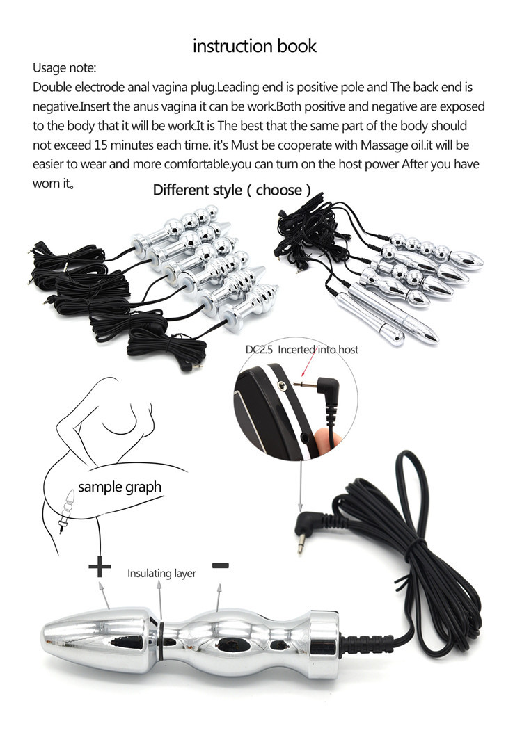 Electro Stimulation Medical Gspot Prostate Massager Metal Butt Plug And Anal Beads For Vaginal Tightening - 4