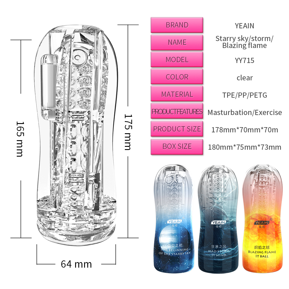 Male Endurance Trainer Masturbator Cup Transparent Soft Silicone Realistic Vagina Design Adult Pleasure Toy - 16