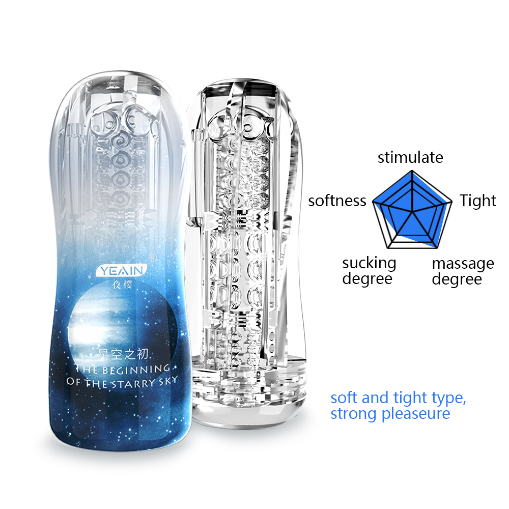 Male Endurance Trainer Masturbator Cup Transparent Soft Silicone Realistic Vagina Design Adult Pleasure Toy - 12