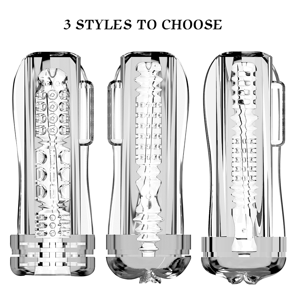 Male Endurance Trainer Masturbator Cup Transparent Soft Silicone Realistic Vagina Design Adult Pleasure Toy - 8
